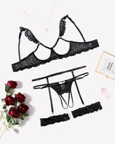 FLace Bra and Panty Garter Sets